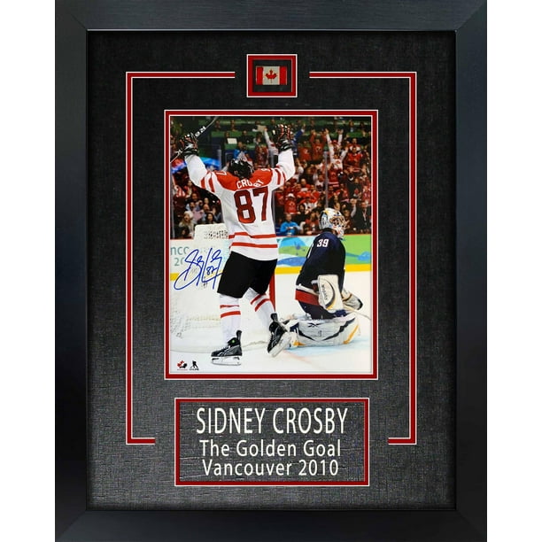 Sidney Crosby Équipe Canada Signée Encadrée Toile 20x29 Golden Goal