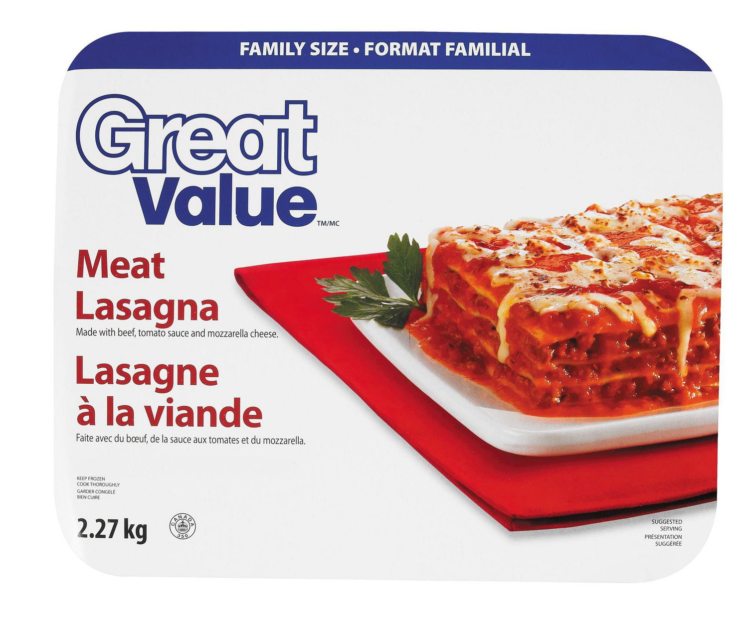 Great Value Meat Lasagna Family Size Walmart Canada