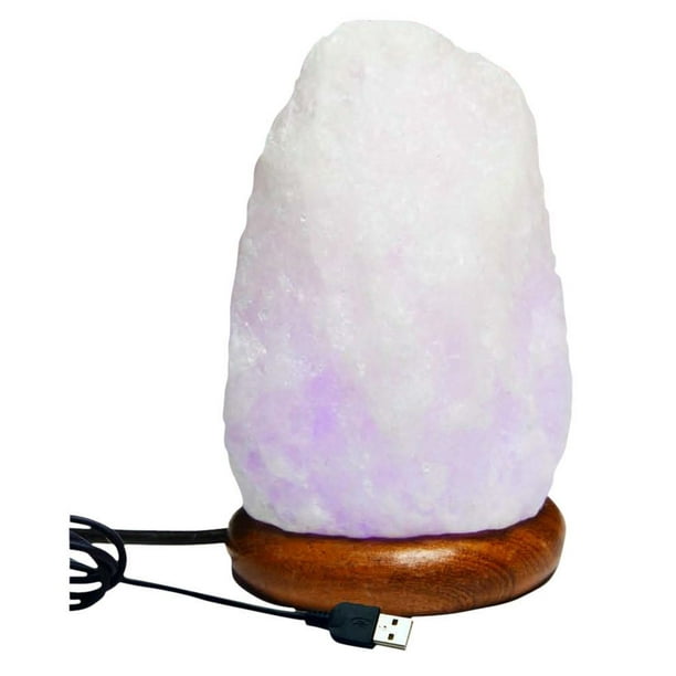 Lampe USB en sel cristallin de l”Himalaya - blanc