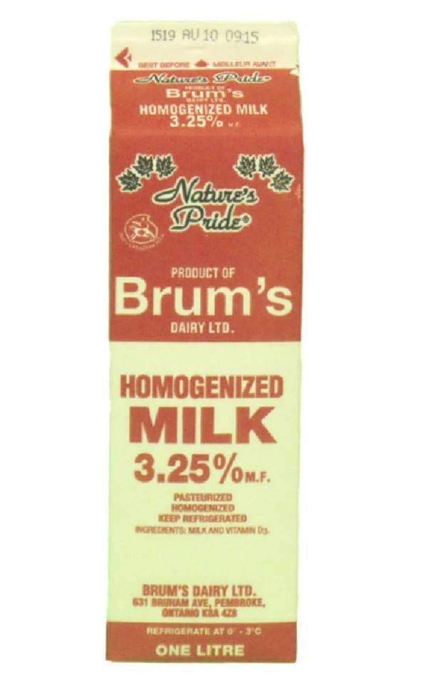 Brum's 3.25 M.F Homogenized Milk. Walmart Canada