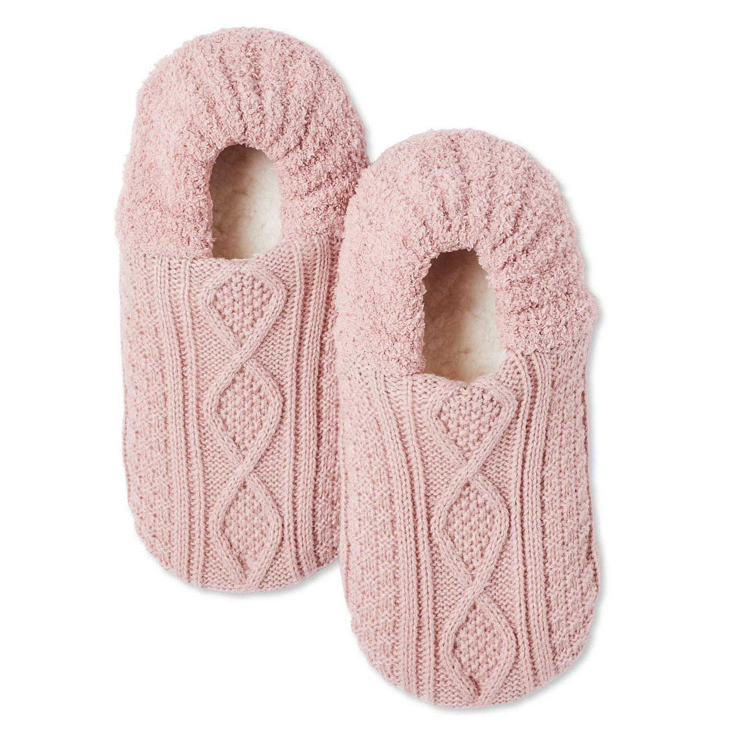 George Women's Cable Knit Slipper Socks