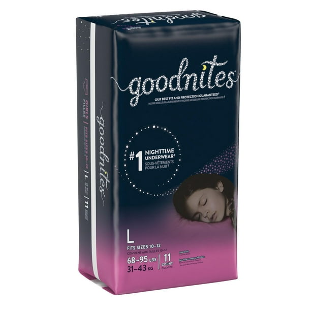 Goodnites Girls' Nighttime Bedwetting Underwear, Jumbo Pack, XS, S/M, L, XL