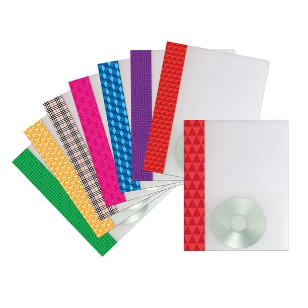 Storex Économie Couverture de Rapport à 2 Pochettes /Clair+bande coloré (25 unités /paquet)
