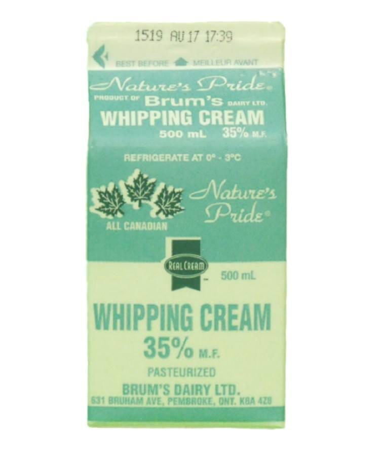 Brum's 35 M.F Whipping Cream . Walmart Canada