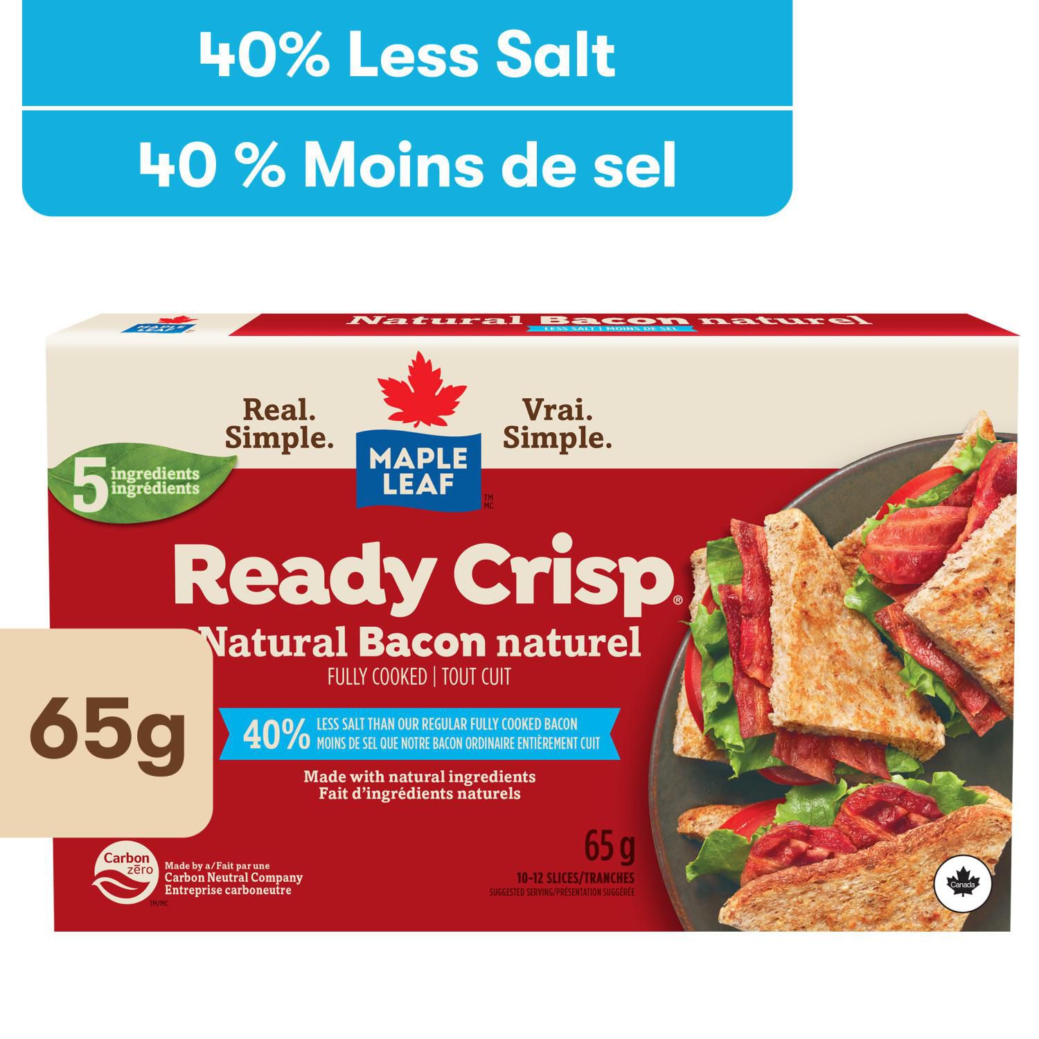 Maple Leaf Ready Crisp Natural Bacon Slices Fully Cooked
