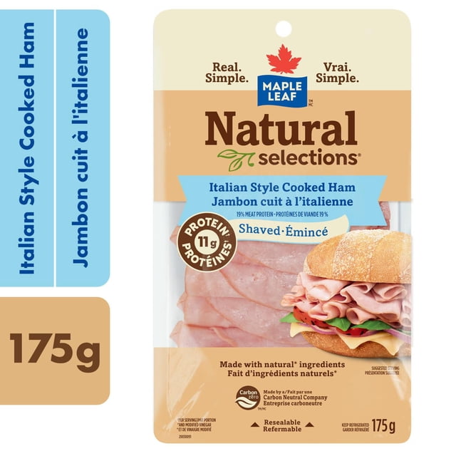 Jambon style italien émincé Natural Selections Maple Leaf Jambon à l’italienne 175 g