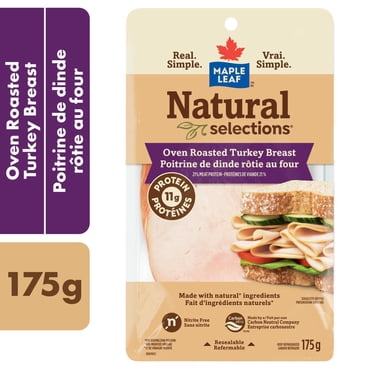 Maple Leaf Natural Selections Sliced Deli Turkey Breast Oven Roasted, 175 g