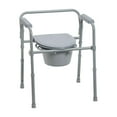 thumbnail image 2 of Drive Medical Gray Steel Folding Deep Seat Bedside Commode, 2 of 6