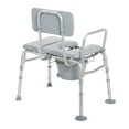 thumbnail image 3 of Drive Medical Gray Padded Seat Transfer Bench with Commode Opening, 3 of 5