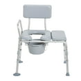 thumbnail image 2 of Drive Medical Gray Padded Seat Transfer Bench with Commode Opening, 2 of 5