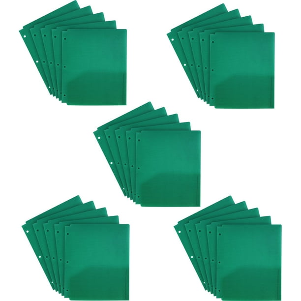Storex Chemises des Documents Résistant à la Déchirure à 2 Pochettes / Vert (25 unités/paquet)