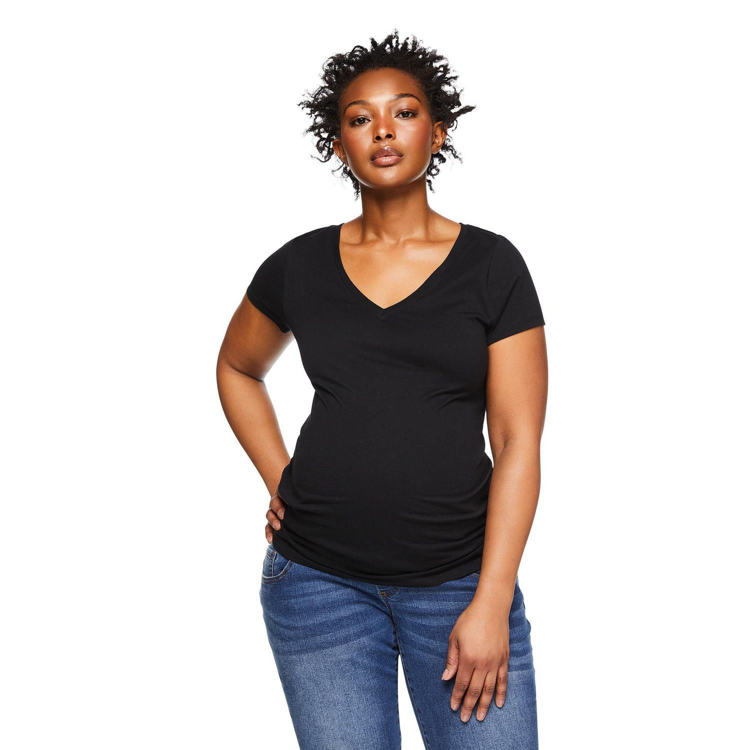 Paisley Sky Maternity Short Sleeve V-Neck Tee