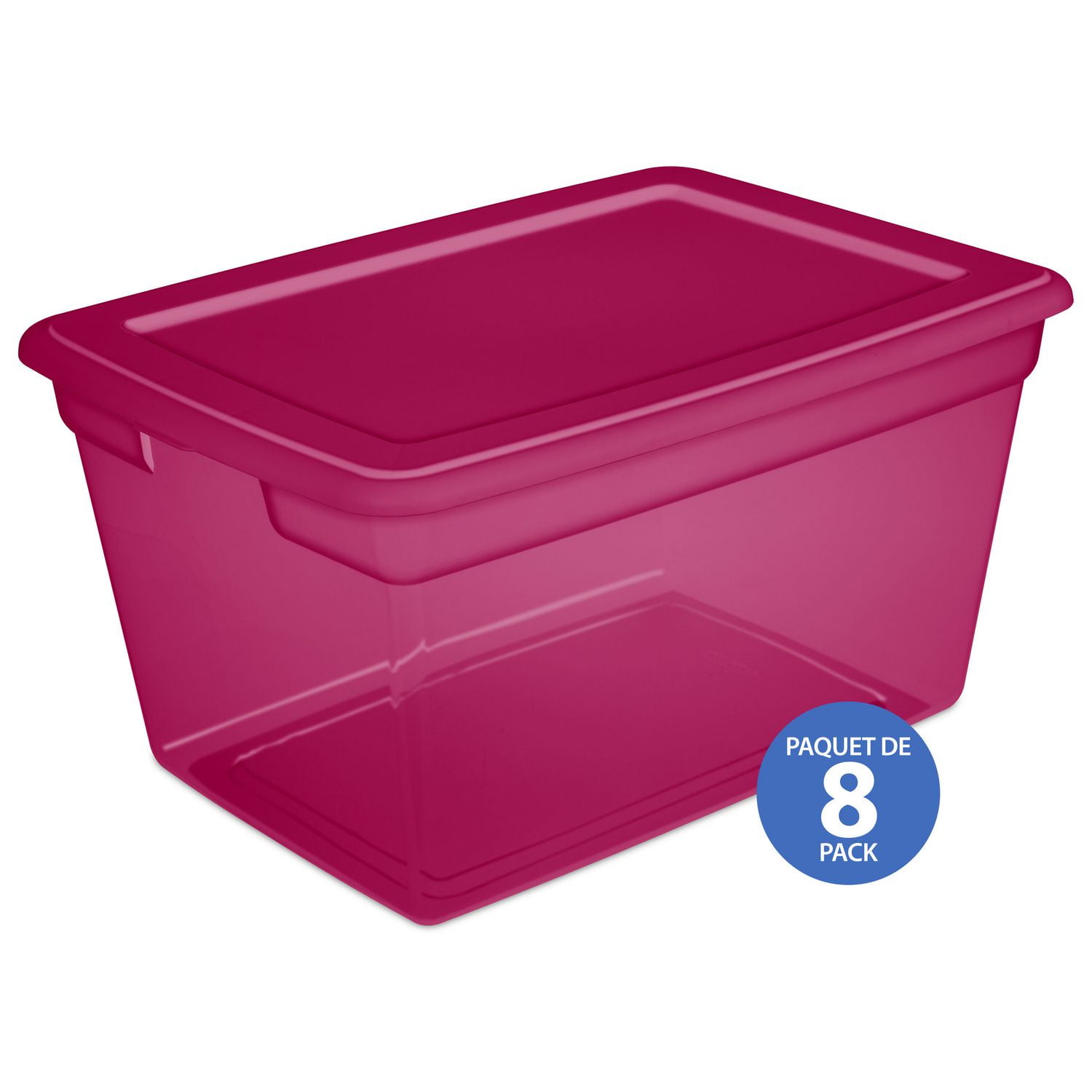 Sterilite 55L Storage Box- Pink- 8PK | Walmart Canada