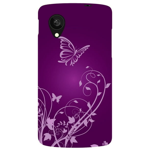 Étui d'Exian pour Nexus 5 - fleurs et papillons, violet