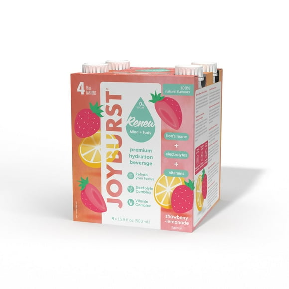 Joyburst Hydration Strawberry Lemonade, 4 x 500 ml, 4 x 500 ml