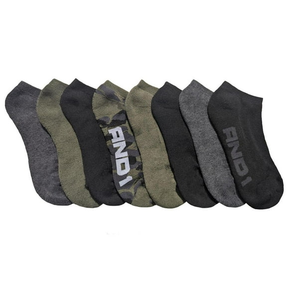 Lot de 8&nbsp;paires de chaussettes basses AND1 pour garçons Tailles M-G