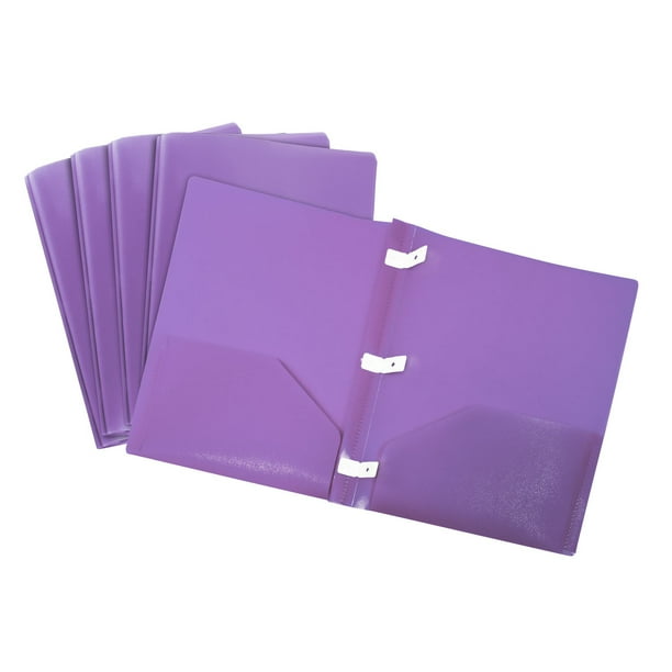 Storex Chemises des Documents à 2 Pochettes + Pinces en plastique / Violet (18 unités /paquet)
