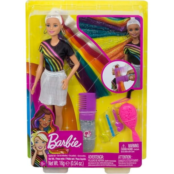 Barbie chevelure scintillante arc-en-ciel 