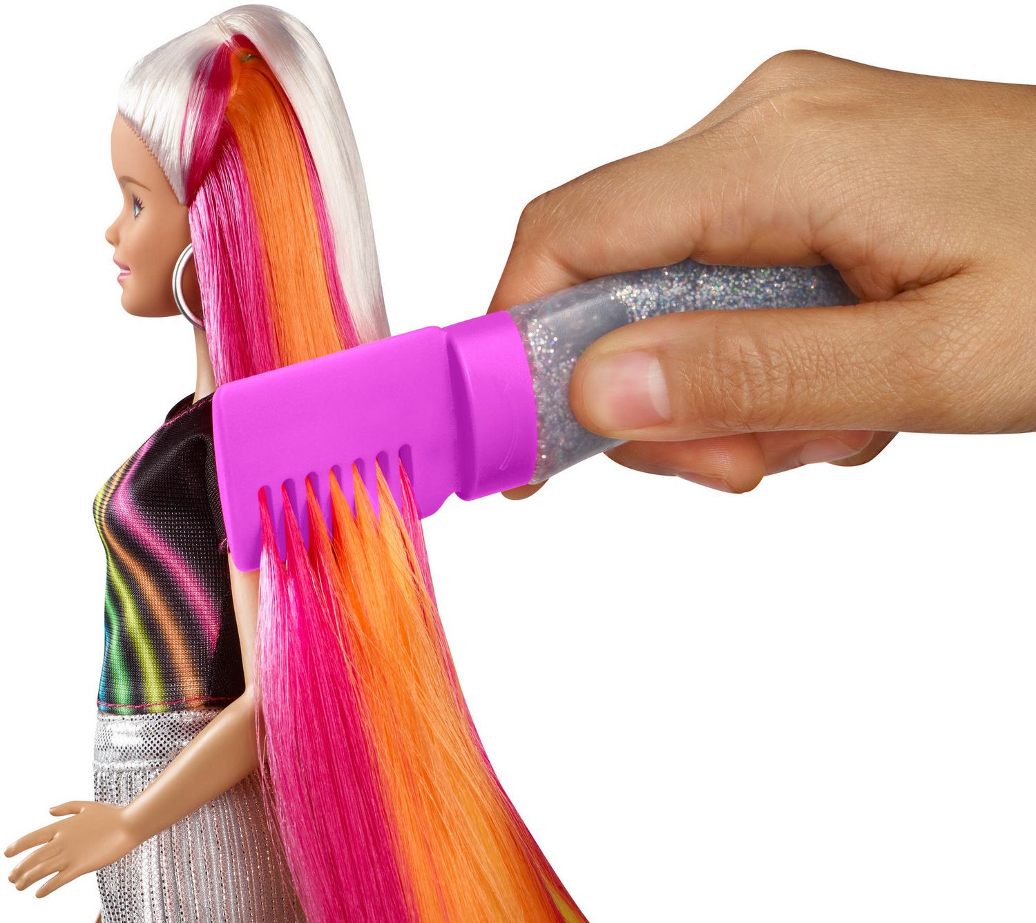 barbie rainbow sparkle hair walmart