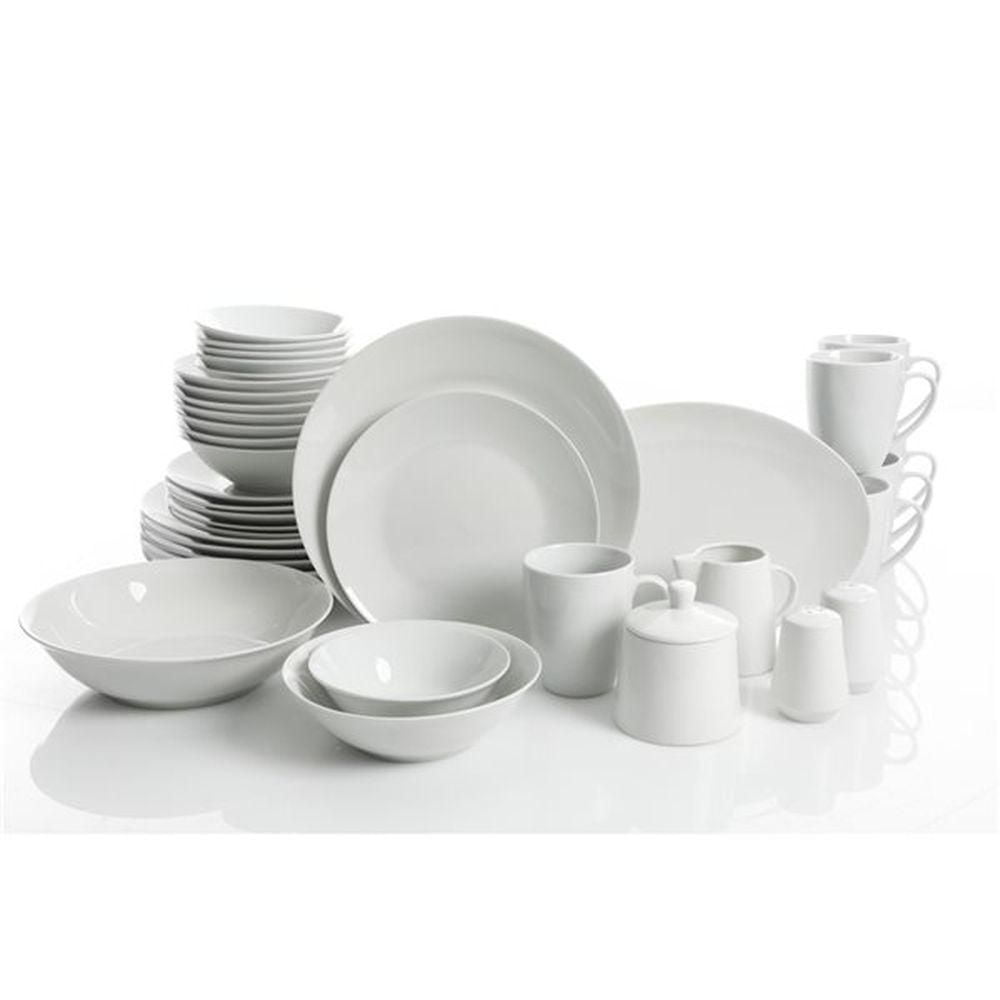 Gibson Home Classic Pearl Fine Ceramic 39 Piece Dinnerware Combo Set In White