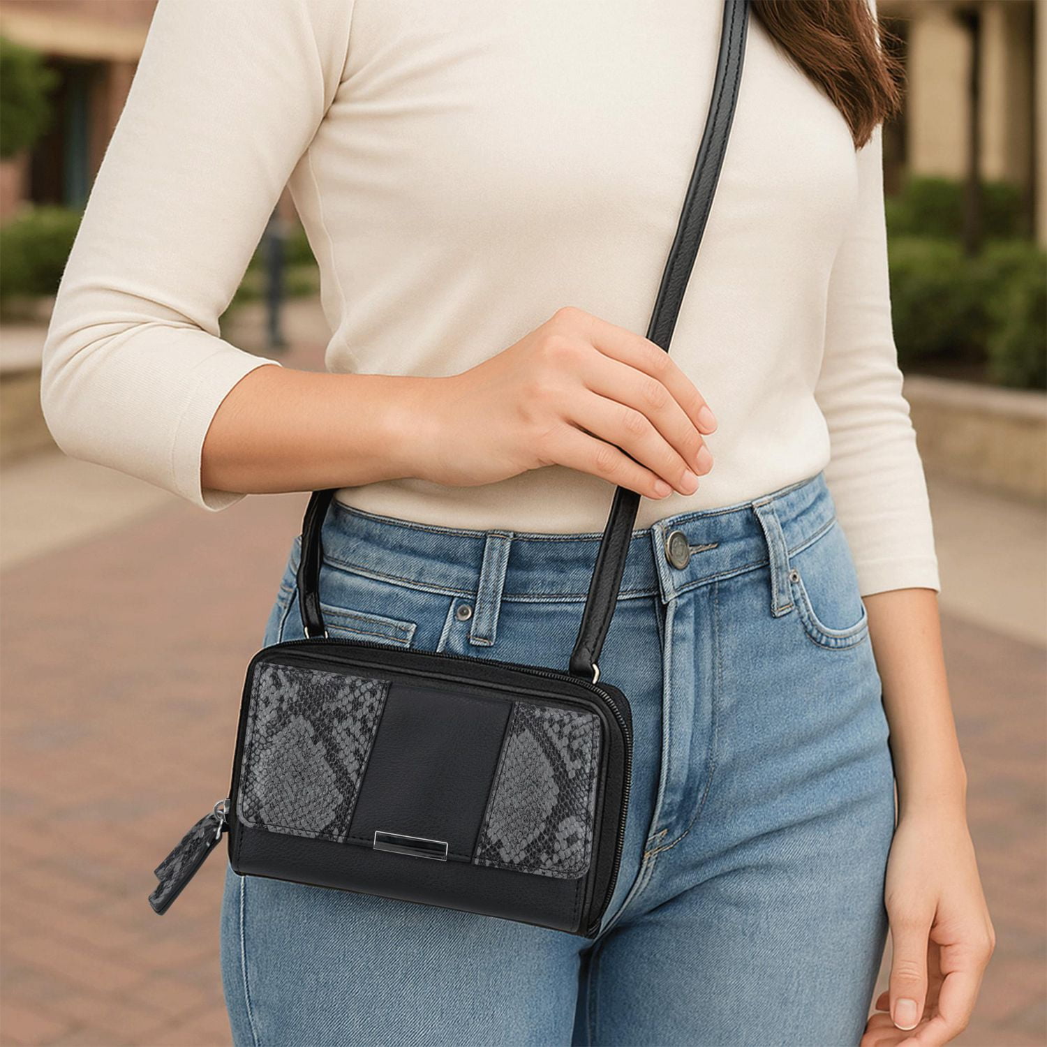 Time And Tru Katie Double Zip Around String Wallet, Zip-around string wallet.