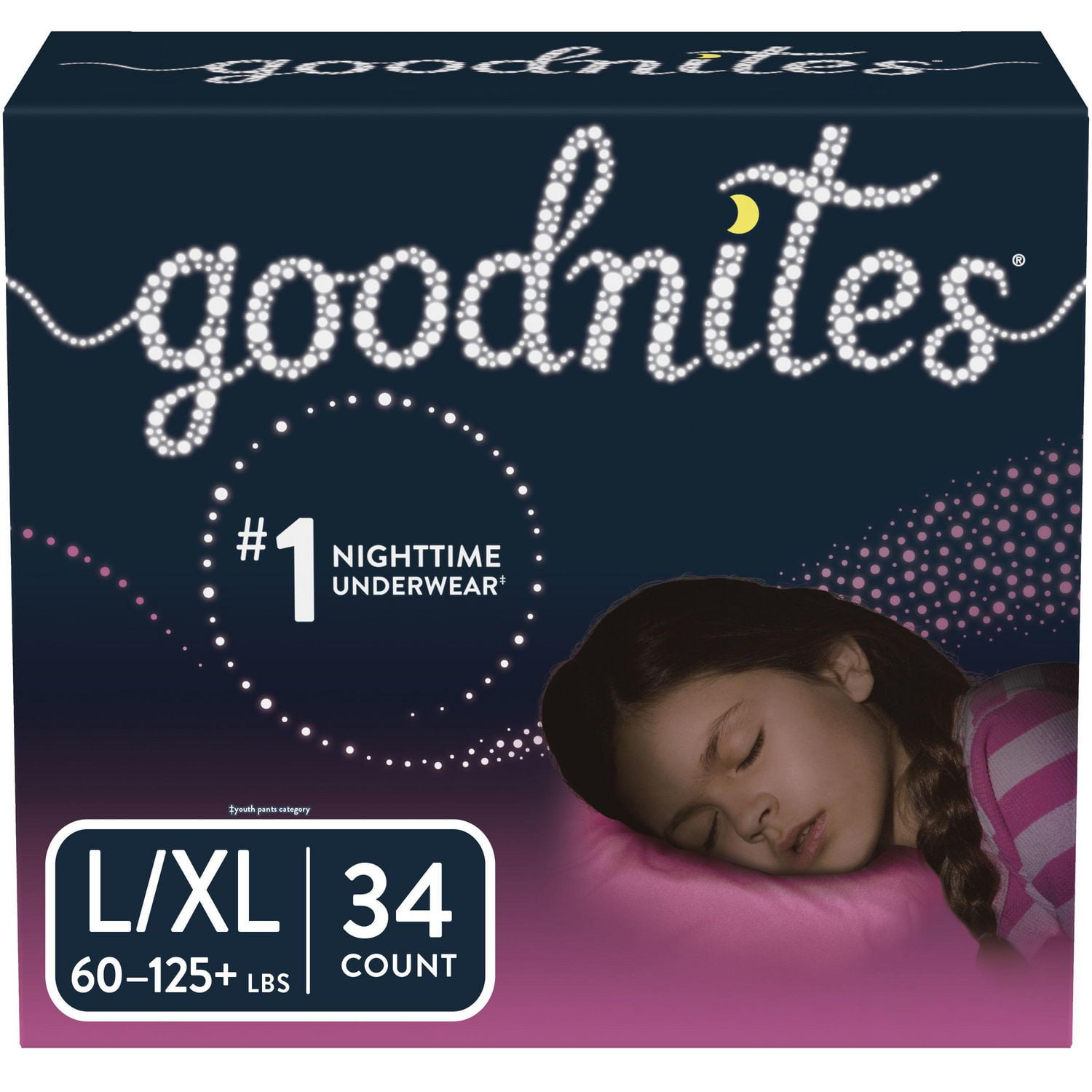 Goodnites Bedtime Bedwetting Underwear, Giga Pack, Size L/XL, 34
