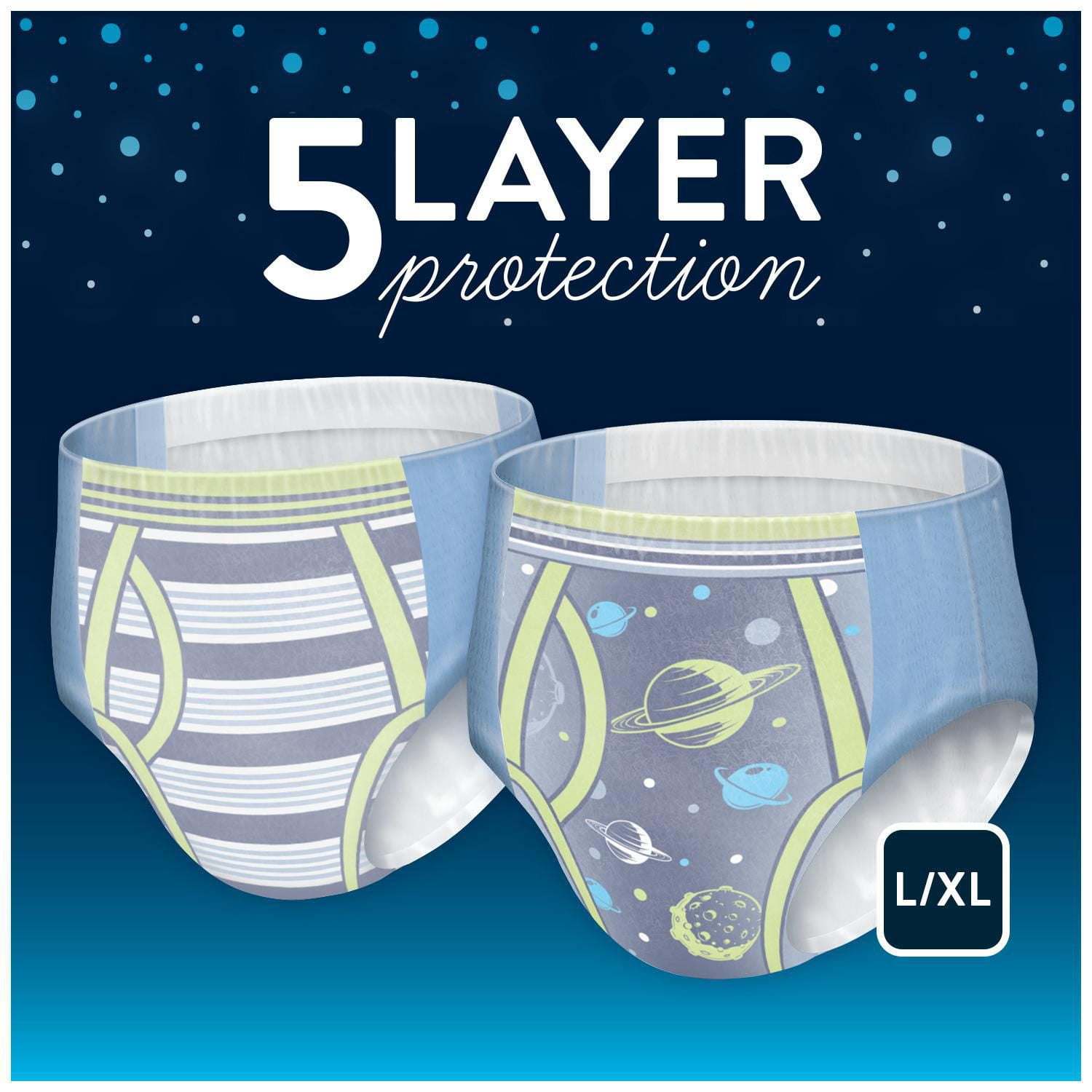 Basics For Kids Underwear, Nighttime, Boys, Large/Extra Large (60-125 lb), Diapers & Training Pants