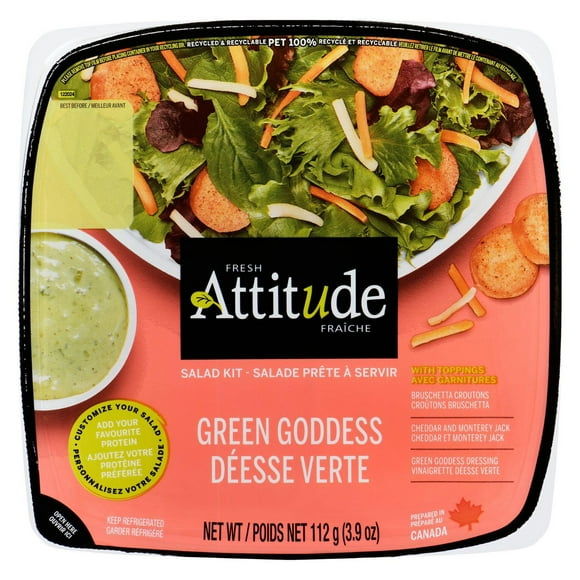Fresh Attitude Single Salad Kit Green Goddess with Toppings, READY-TO-EAT SALAD