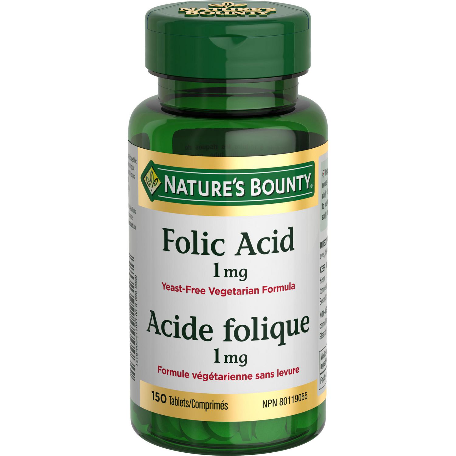 NATURE'S BOUNTY Folic Acid 1 mg, Helps Reduce Risk Of Neural Tube Defects, 150 Tablets