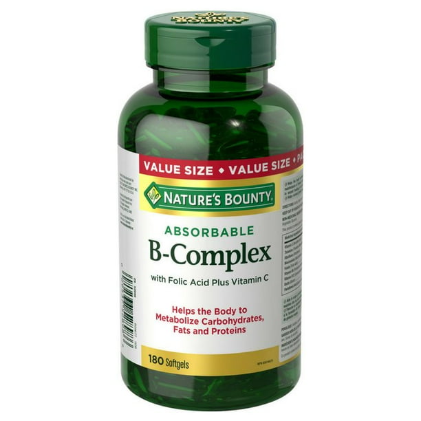 Nature's Bounty Super B-Complex with Folic Acid plus Vitamin C Value ...