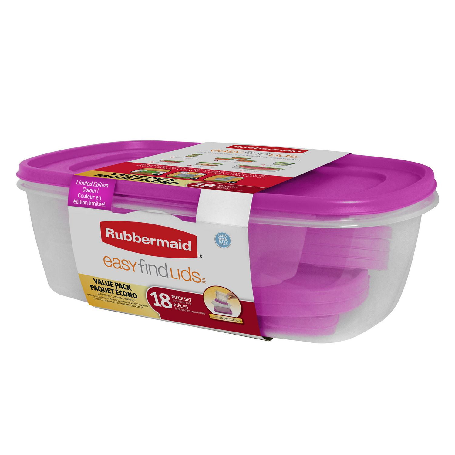 Rubbermaid easy find lid food storage set walmart canada