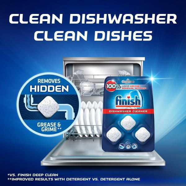 Nettoyant pour lave-vaisselle Finish, nettoyant In-wash, 3 unités,  dégraissage, fonctionne avec la vaisselle 3 chefs d'accusation 