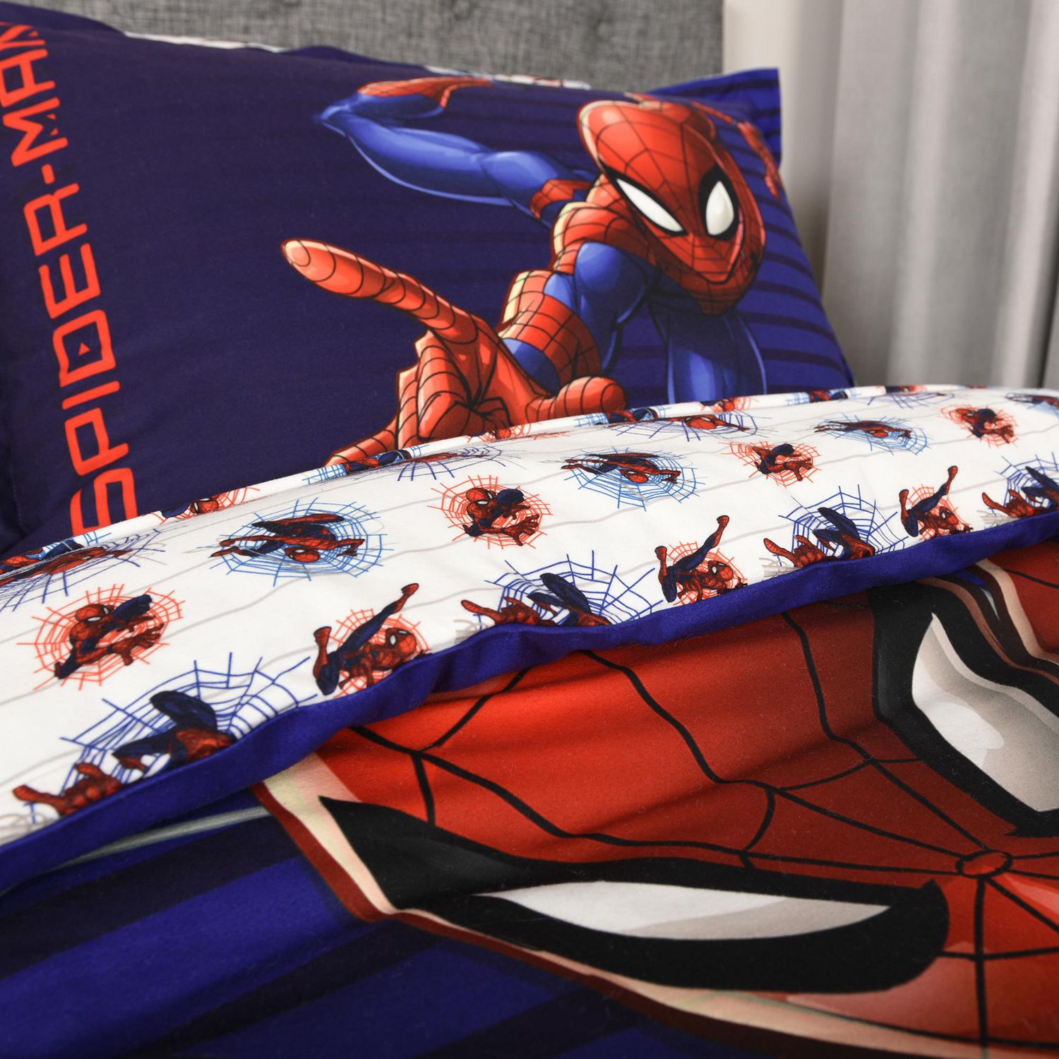 Protège Housse de Couette SpiderMan - Lits Jumeaux - 240 x 220 cm -  Polycoton