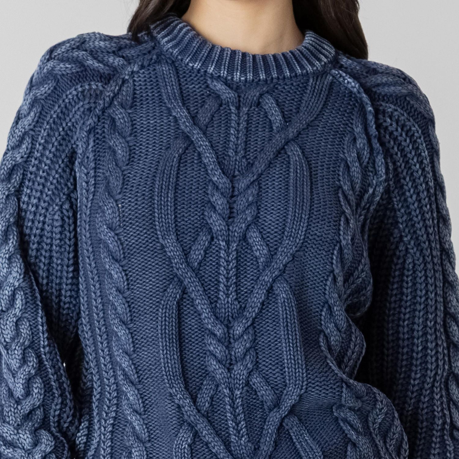 Devoted long sleeve cable knit sweater