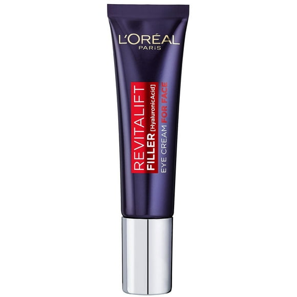 L'Oreal Paris Revitalift Filler Eye Cream for Face Moisturizer with Hyaluronic Acid, Fragrance Free, Alcohol Free, 30mL, Eye Cream for Face