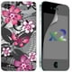 Étui avec proctecteur d'écran pour iPhone 4 / 4s d’Exian - TPUR motif floral noir et rose - paq. de 2 – image 1 sur 2