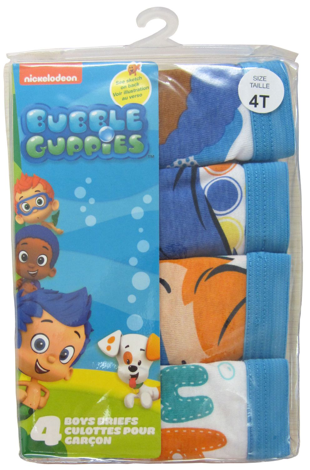 Nickelodeon Boys Bubble Guppies 4 Pack Briefs 