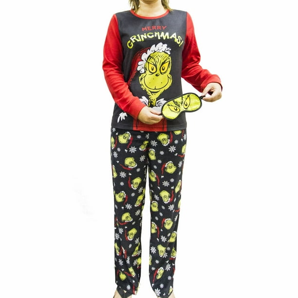 Dr.Seuss Ensemble de pyjama sous licence avec masque de nuit pour dames