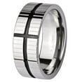 thumbnail image 1 of Stingray Men's modern two-tone black cross ring, 1 of 2