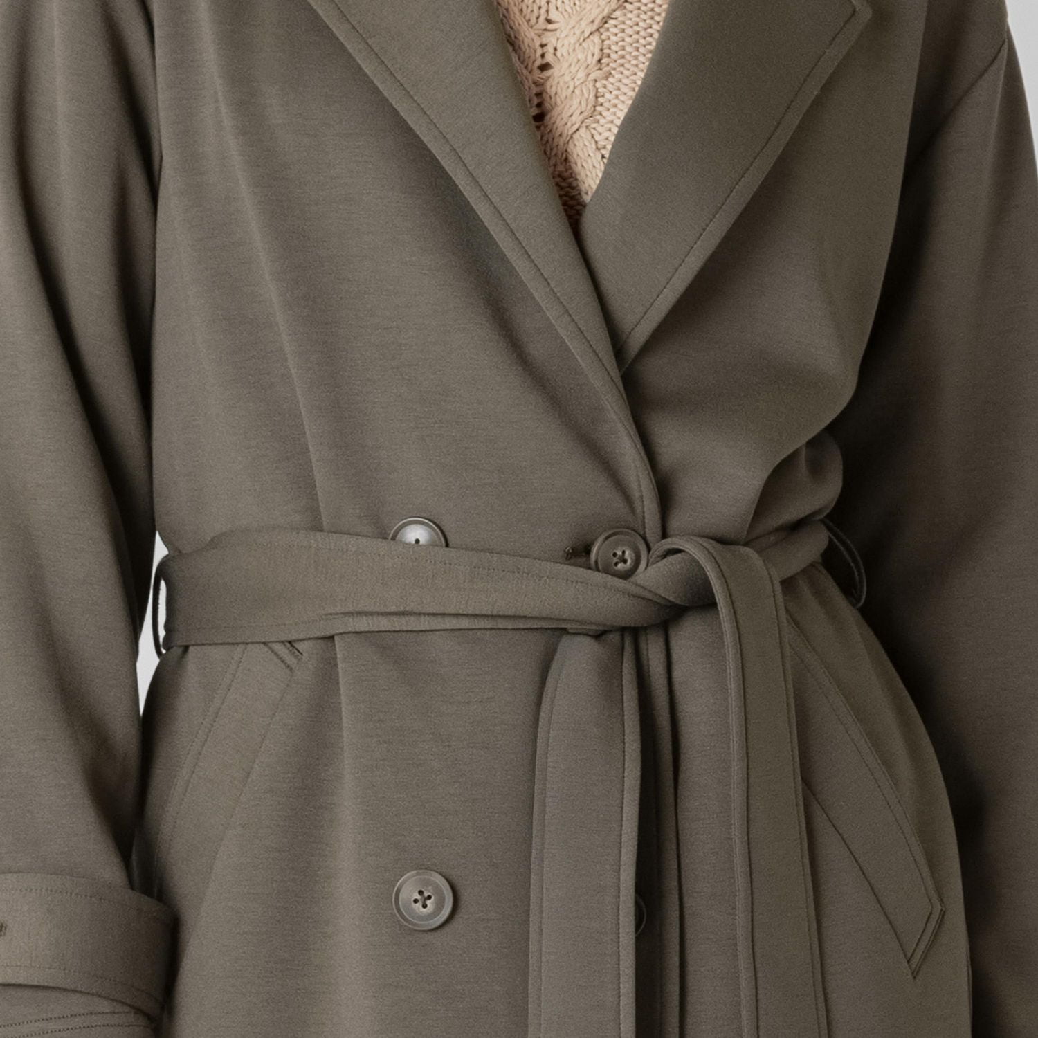 Devoted long sleeve knit trench coat