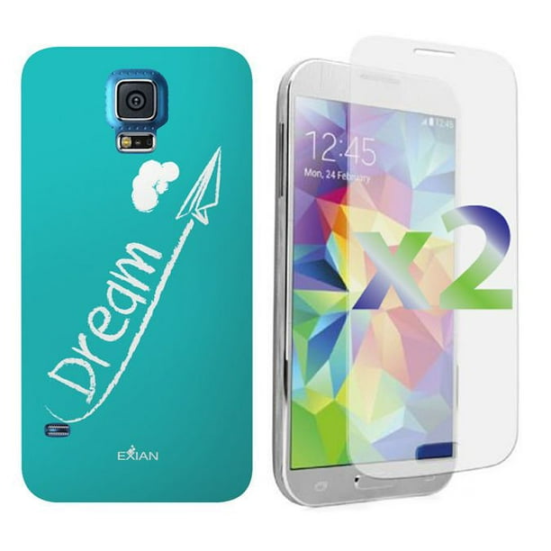 Étui Exian pour Samsung Galaxy S5 rêve blanc - bleu sarcelle