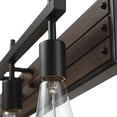 thumbnail image 4 of Mackay 4-Light Vanity Light, Faux Wood Finish, Matte Black Accents, 4 of 9