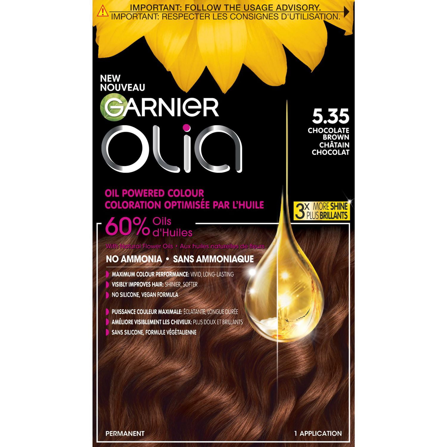 Garnier Olia No Ammonia And Oil Powered Permanent Hair Dye 5 35   6000207505735 