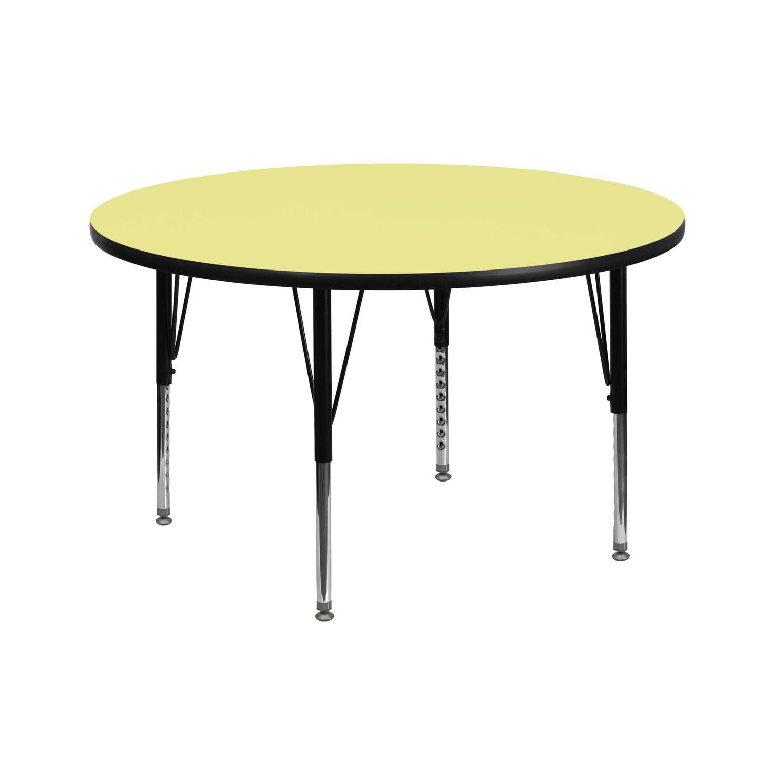 42'' Round Yellow Thermal Laminate Activity Table - Height Adjustable ...