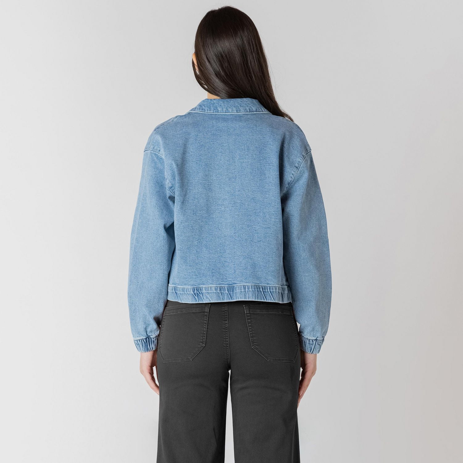 Devoted long sleeve denim jacket with pockets