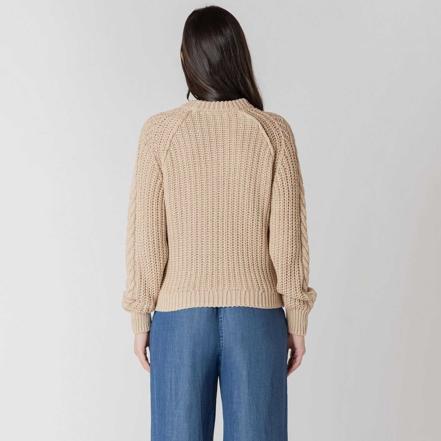 Devoted long sleeve cable knit sweater