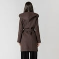 thumbnail image 3 of Devoted hooded long sleeve A-line jacket with a belt, 3 of 6