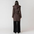 thumbnail image 4 of Devoted hooded long sleeve A-line jacket with a belt, 4 of 6