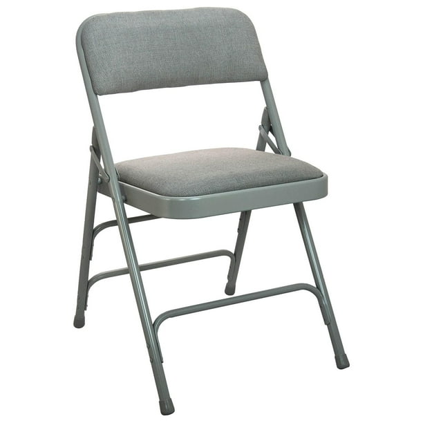 Advantage Grey Padded Metal Folding Chair Grey 1in Fabric Seat
