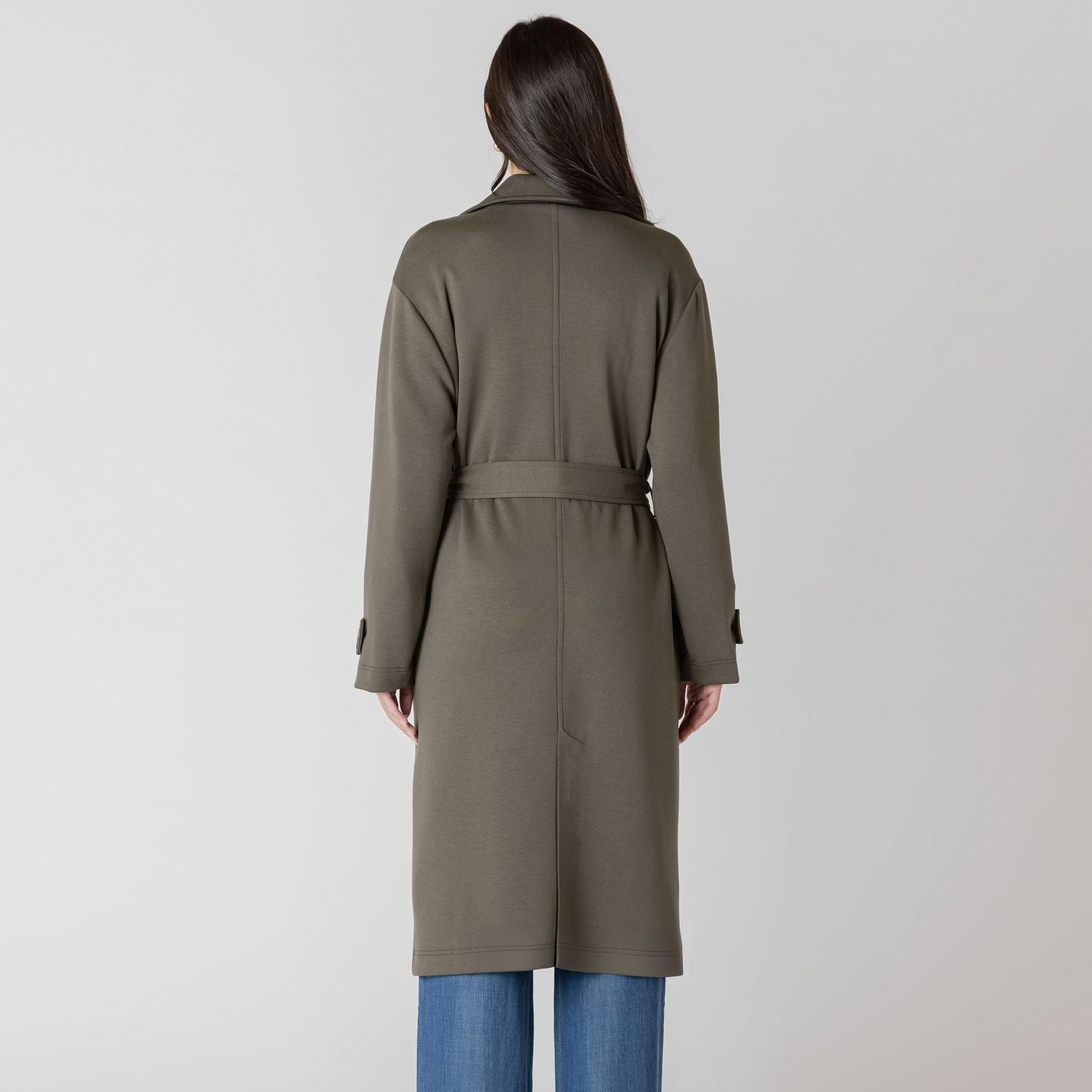 Devoted long sleeve knit trench coat